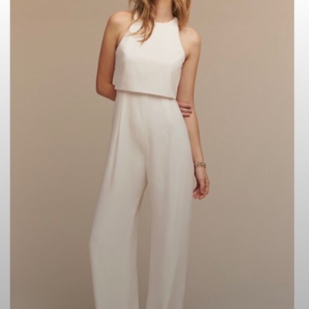 Jill Stuart ivory crepe jumpsuit size 4
